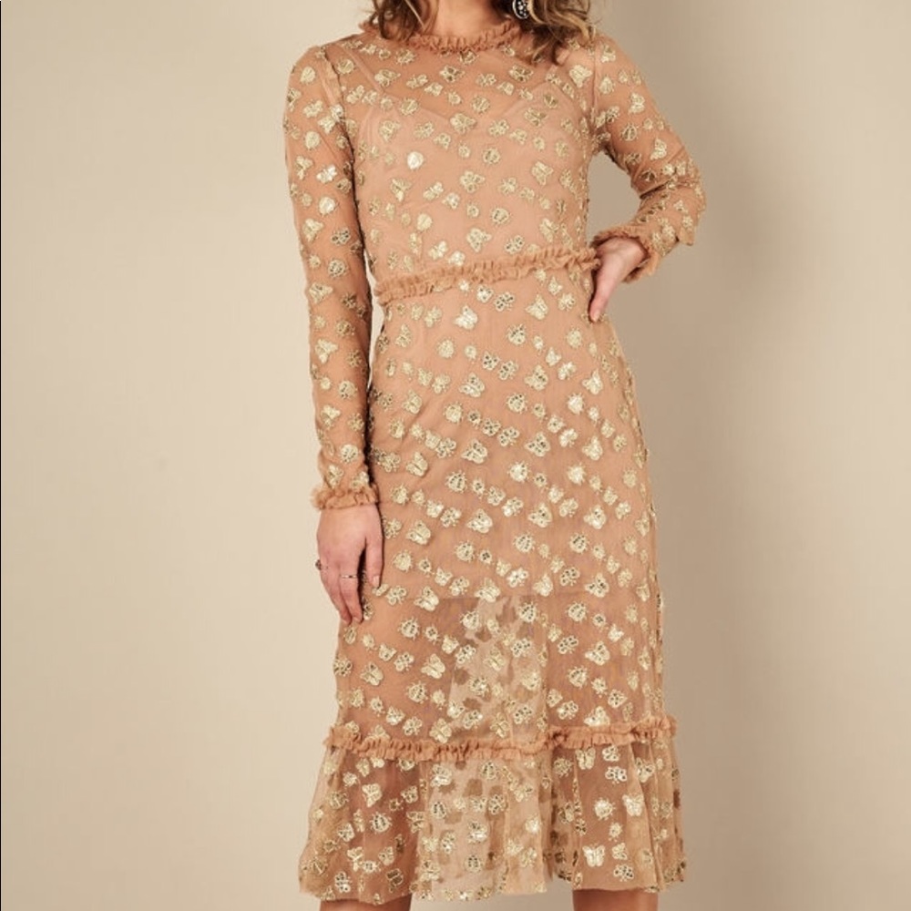 NWT For Love and Lemons Garden Tulle Midi Dress